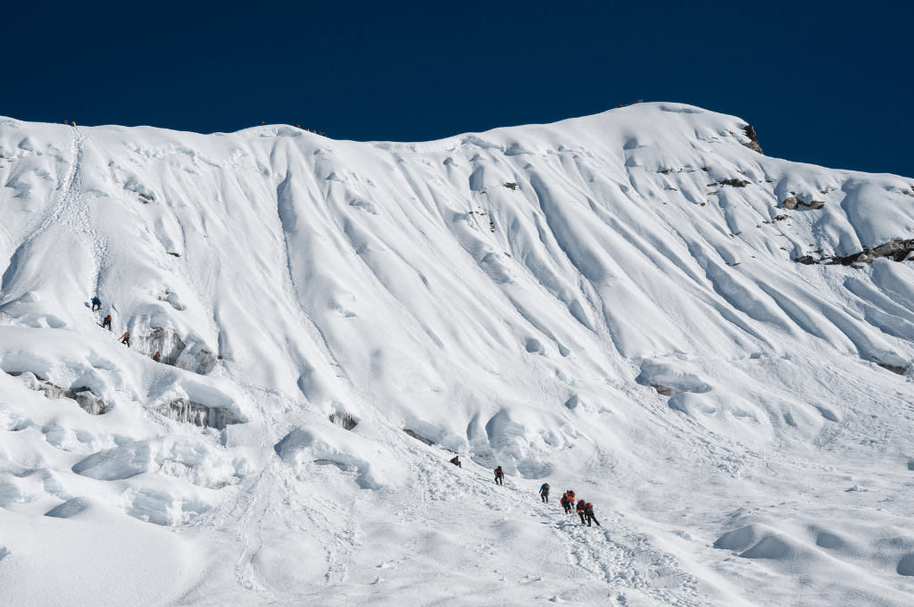 Island peak or Imja Tse climbing Everest region Nepal mount everest Reaching the Summit: A Hiker's Adventure on Mount Everest